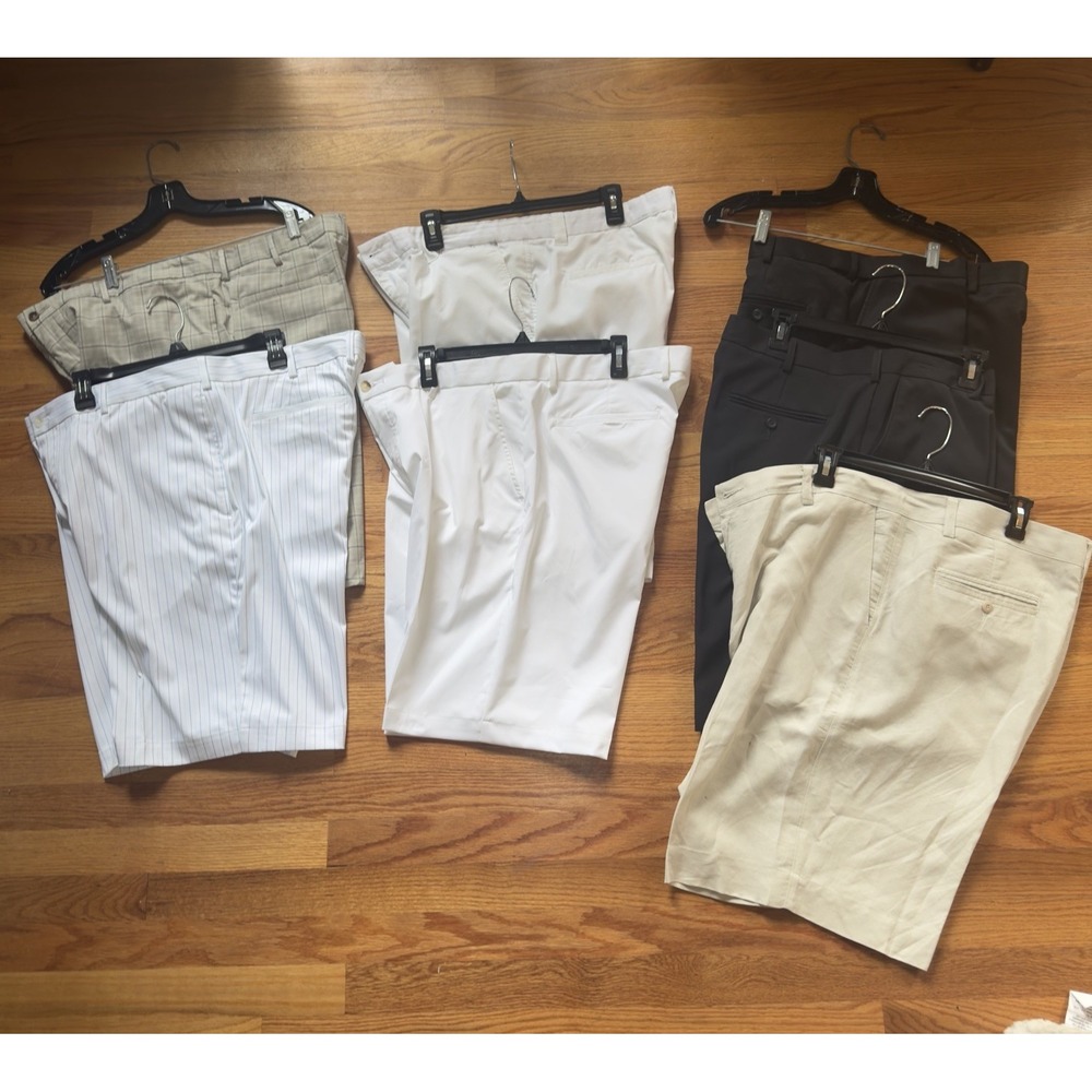 7 Pairs Men's Golf Shorts‎ Sz 38 & 40 Greg Norman Savane Alan Flusser SHIPS FREE